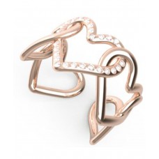 GUESS Δαχτυλίδι από ροζ επιχρυσωμένο ανοξείδωτο ατσάλι JUBR01087JWRG56