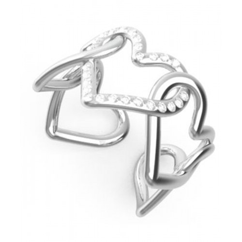 GUESS Δαχτυλίδι από ανοξείδωτο ατσάλι JUBR01087JWRH54