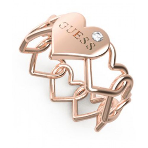 GUESS Δαχτυλίδι από ροζ επιχρυσωμένο ανοξείδωτο ατσάλι JUBR01088JWRG54