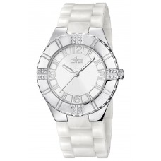LOTUS Crystals White Rubber Strap L15909/1