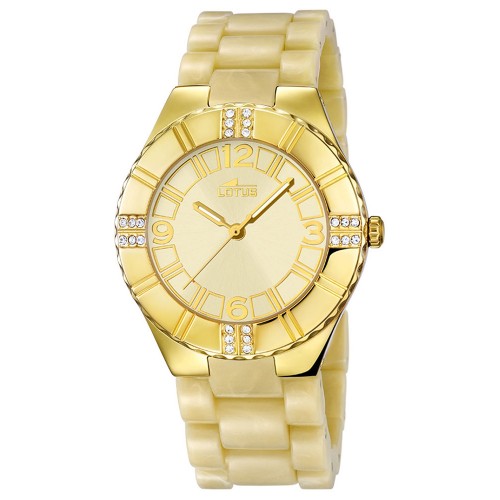 LOTUS Crystals Beige Rubber Strap L15910/2