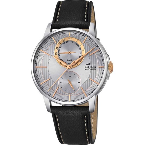 LOTUS Black Leather Strap L18323-1