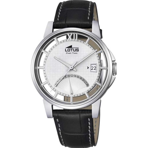 LOTUS Black Leather Strap L18325-1