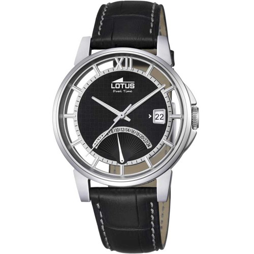 LOTUS Black Leather Strap L18325-2