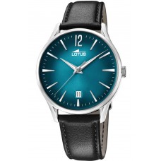 LOTUS Black Leather Strap L18402-5