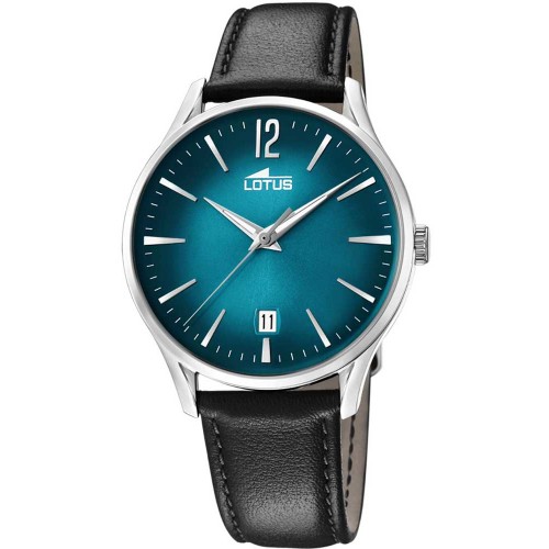 LOTUS Black Leather Strap L18402-5