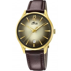 LOTUS Gold Brown Leather Strap L18403-2