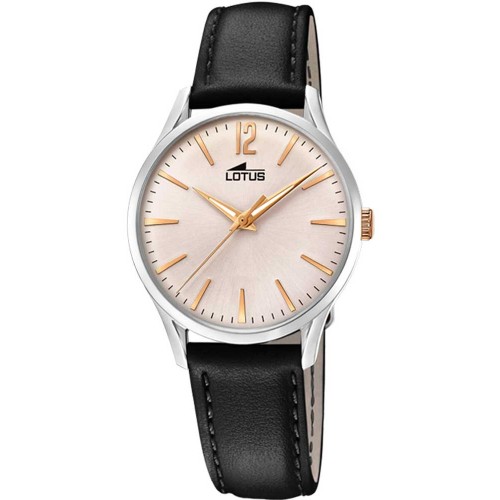 LOTUS Black Leather Strap L18406-4