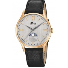 LOTUS Rose Gold Black Leather Strap L18428-1