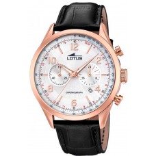 LOTUS Rose Gold Black Leather Chronograph L18558-2