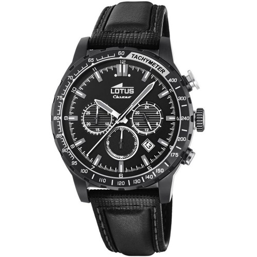 LOTUS Black Leather Chronograph L18588/4