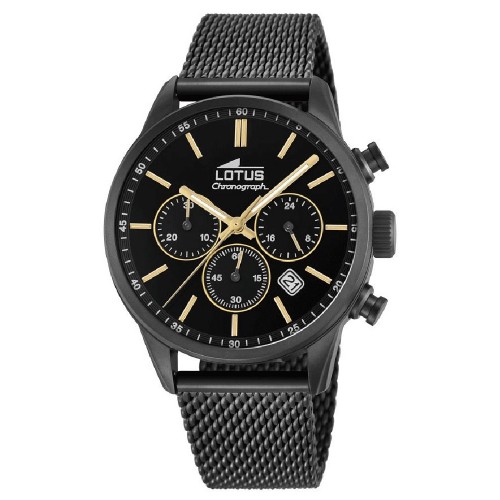 LOTUS Black Stainless Steel Chronograph L18700/2