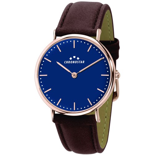 CHRONOSTAR Rose Gold Brown Leather Strap R3751252019