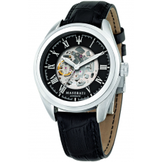 MASERATI Traguardo Automatic Black Leather Strap R8821112004