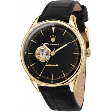 MASERATI Tradizione Automatic Black Leather Strap R8821146001