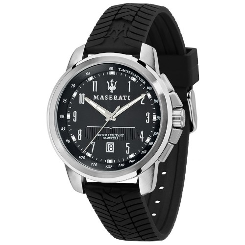 MASERATI Successo Black Rubber Strap R8851121014