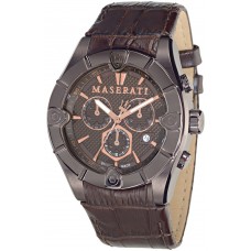 MASERATI Meccanica Brown Leather Chronograph R8871611001