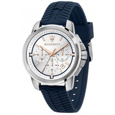 MASERATI Successo Blue Rubber Chronograph R8871621013