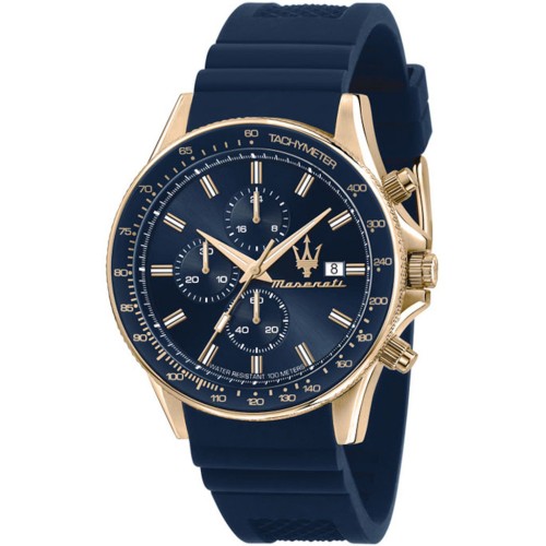 MASERATI Sfida Blue Rubber Chronograph R8871640004