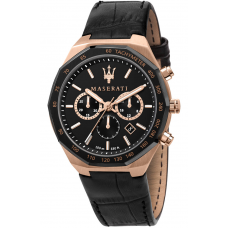 MASERATI Stile Black Leather Chronograph R8871642001