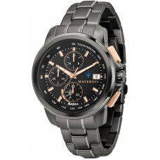 MASERATI Successo Solar Black Stainless Steel Chronograph R8873645001