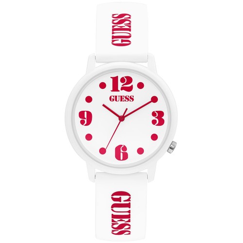 GUESS White Rubber Strap V1042M2