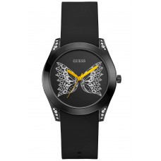 GUESS Crystals Black Rubber Strap W0023L10
