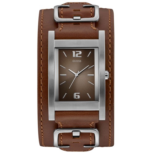 GUESS Brown Leather Strap W1165G1