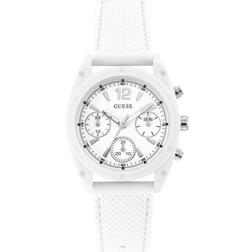 GUESS White Rubber Chronograph W1296L1