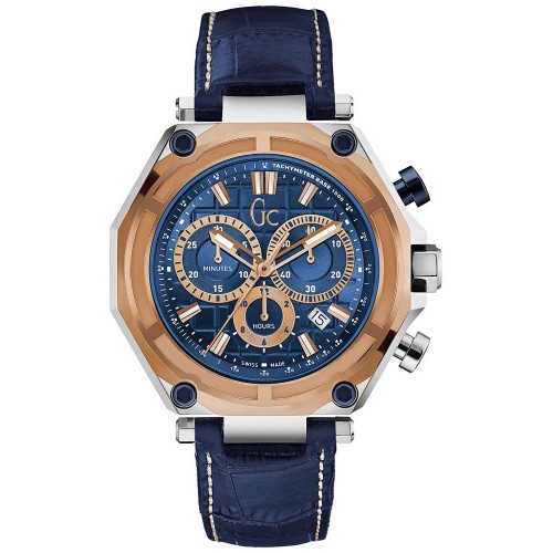 GUESS Collection Blue Leather Chronograph X10002G7S