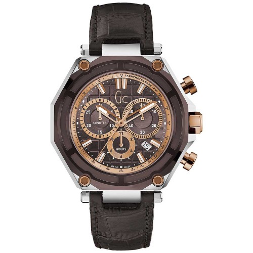 GUESS Collection Brown Leather Chronograph X10003G4S