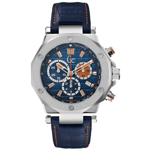 GUESS Collection Blue Leather Chronograph X72029G7S