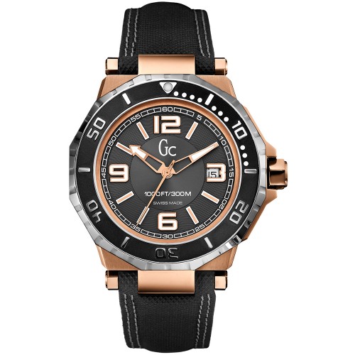 GUESS Collection GC-3 Black Leather Strap X79002G2S