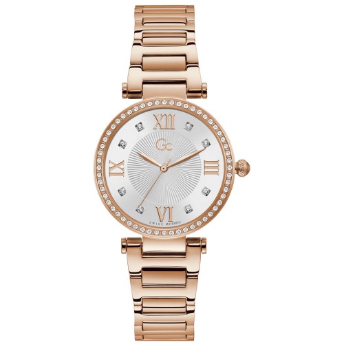 GUESS Collection Lady Crystal Rose Gold Stainless Steel Bracelet Y64002L1MF