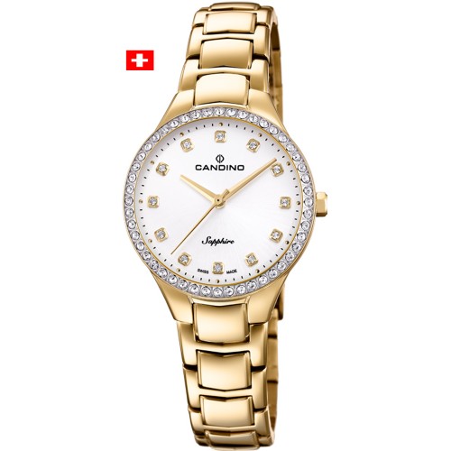 CANDINO Crystals Gold Stainless Steel Bracelet C4697/2