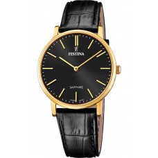 FESTINA Black Leather Strap F20016/3