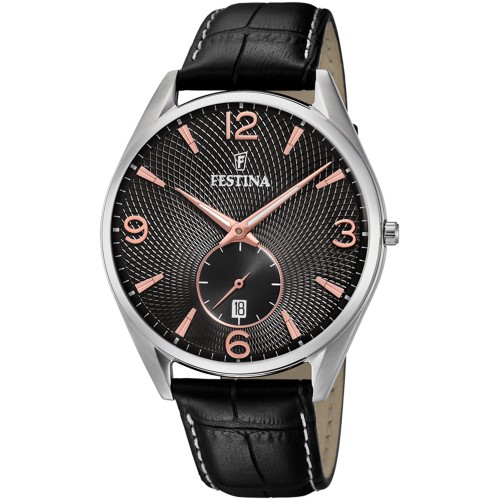 FESTINA Black Leather Strap F6857/9