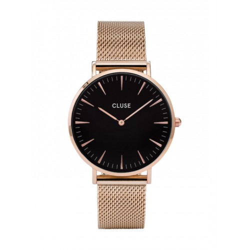 Cluse Minuit Black Rose Gold