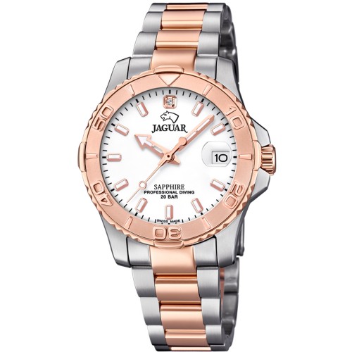 JAGUAR Crystals Two Tone Stainless Steel Bracelet J871/1