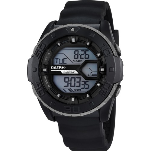 CALYPSO Digital Black Rubber Strap 5654-1