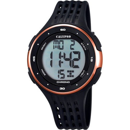 CALYPSO Digital Black Rubber Strap 5664-4
