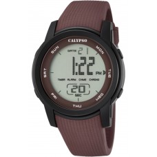 CALYPSO Digital Brown Rubber Strap 5698-5