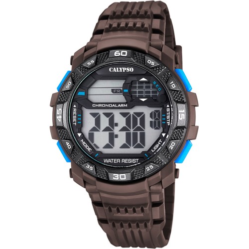 CALYPSO Digital Brown Rubber Strap 5702-4