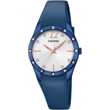 CALYPSO Crystals Blue Rubber Strap 5714-3