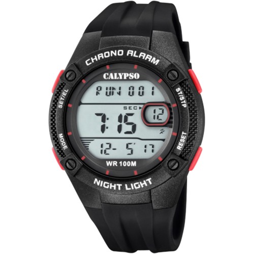 CALYPSO Digital Black Rubber Strap 5765-3