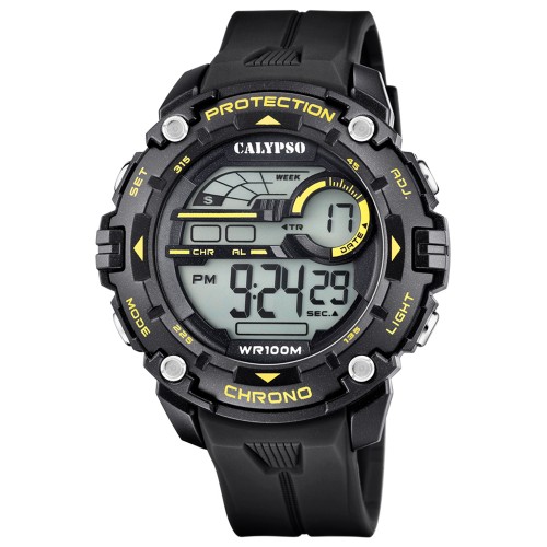 CALYPSO Digital Black Rubber Strap 5819-4