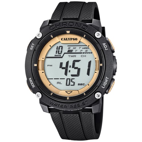 CALYPSO Digital Black Rubber Strap 5820-4