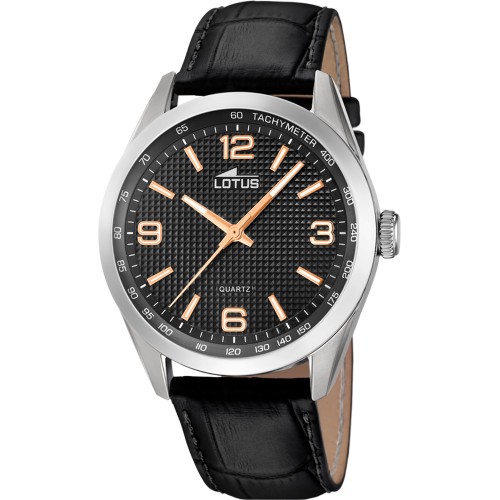 LOTUS Black Leather Strap L18149/6