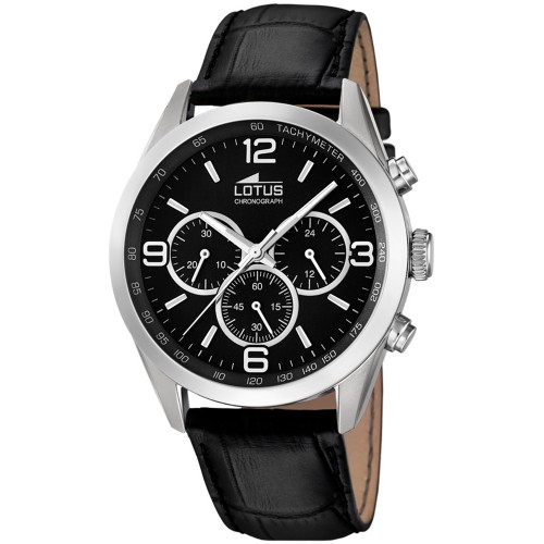 LOTUS Black Leather Chronograph L18155/2