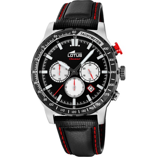 LOTUS Black Leather Chronograph L18587/1